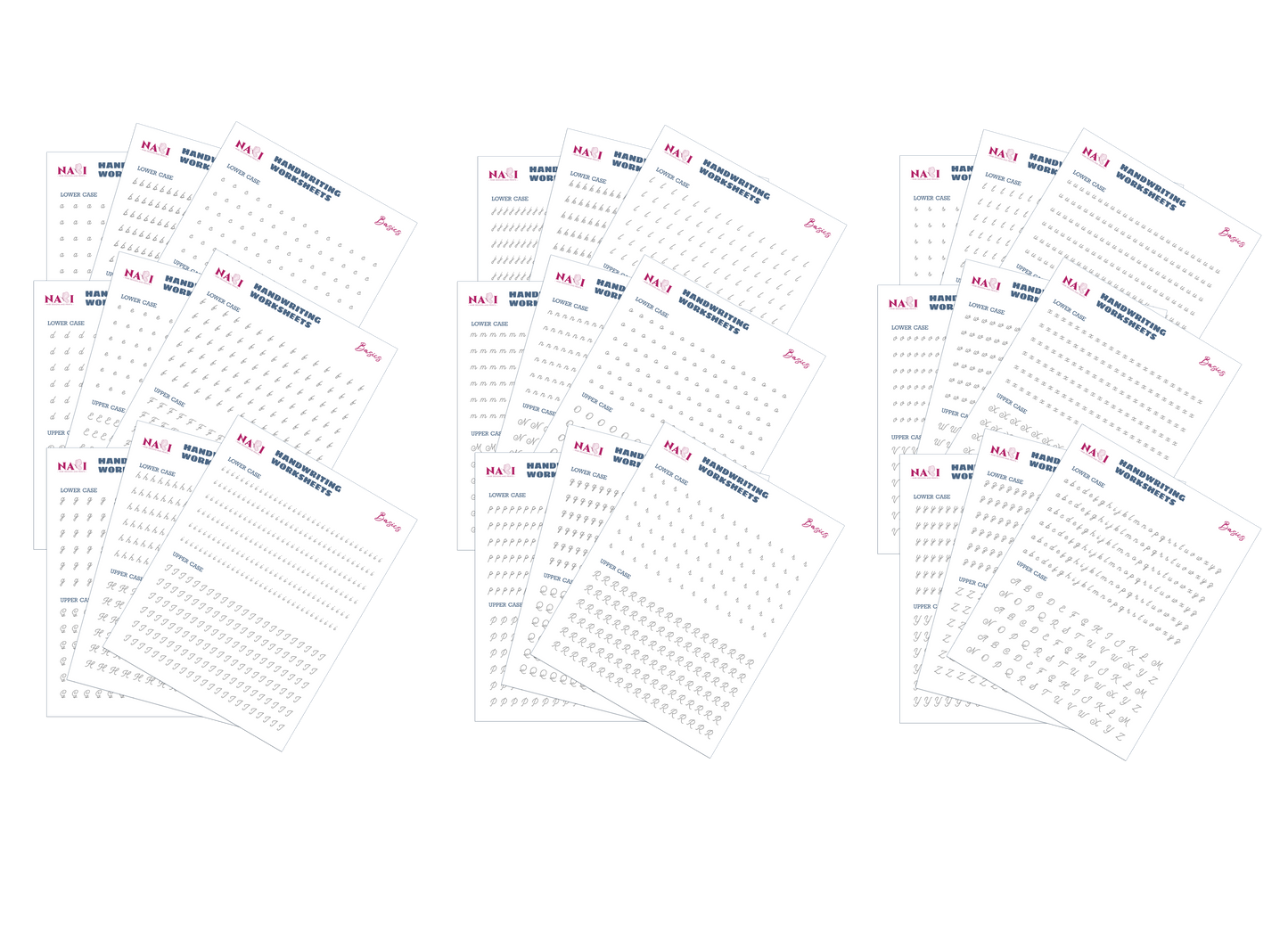 Cursive alphabet handwriting worksheets calligraphy practice