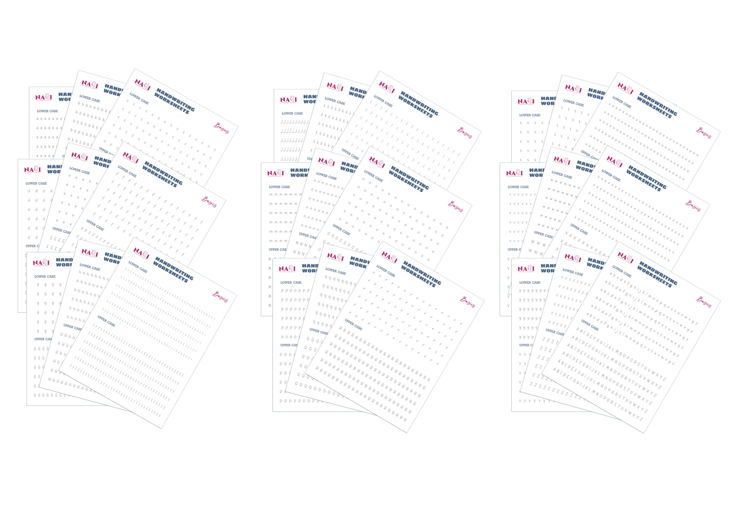 Alphabet handwriting worksheets