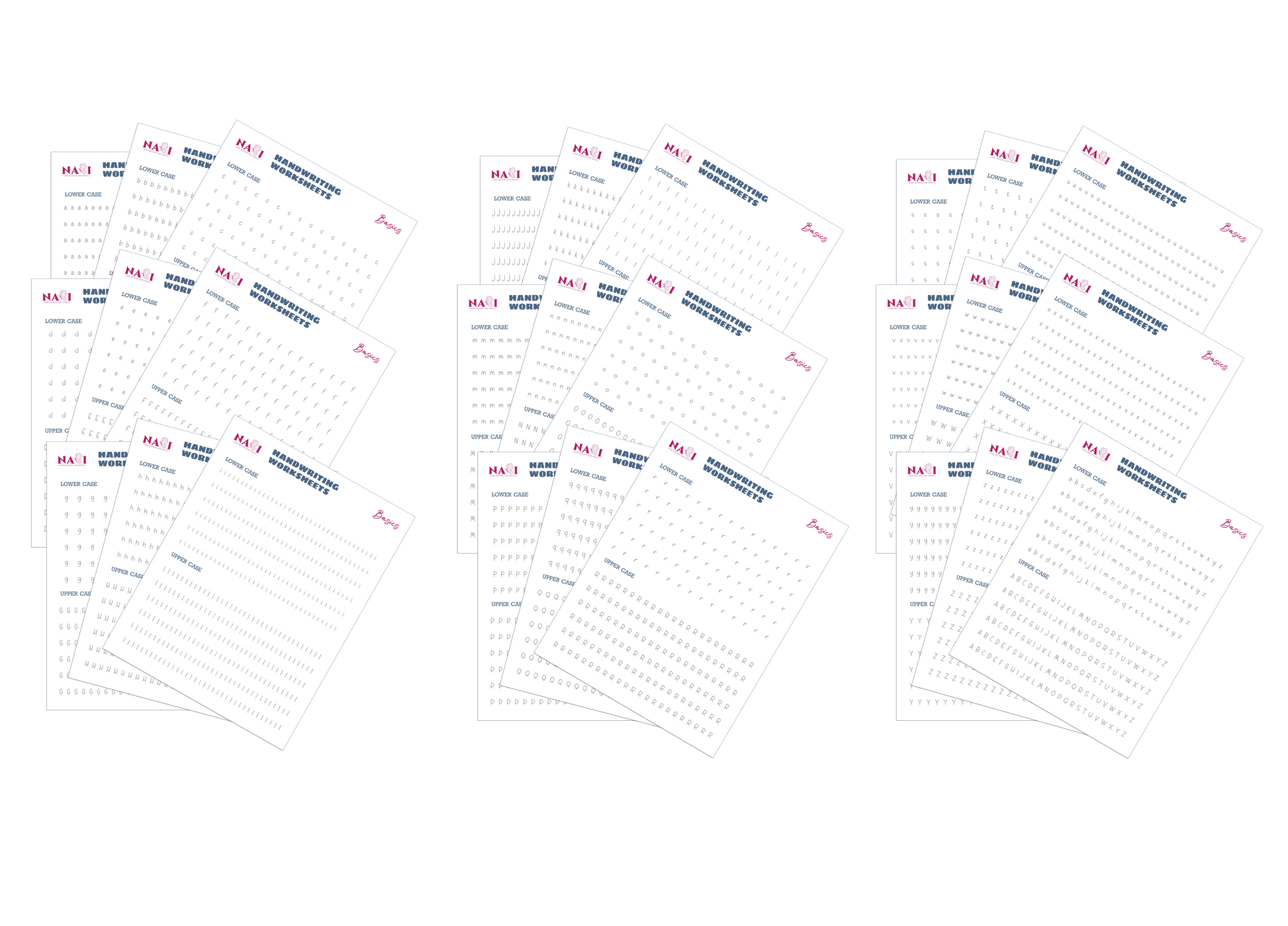 Alphabet handwriting worksheets