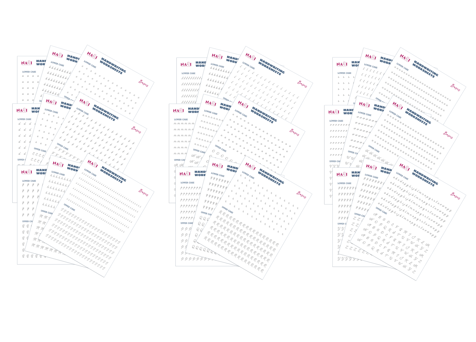 Cursive alphabet handwriting worksheets calligraphy practice