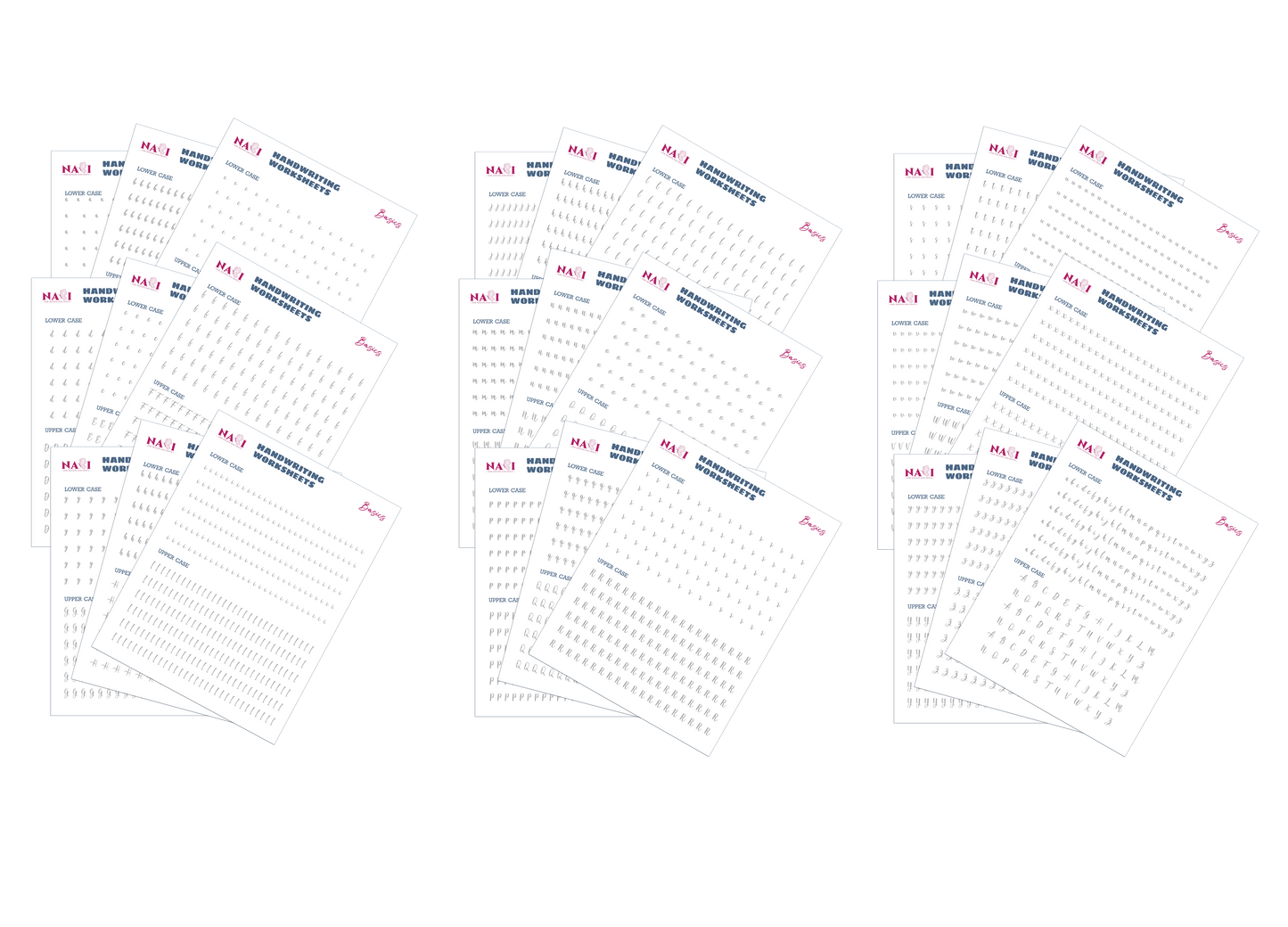 Handwriting alphabet worksheet pages