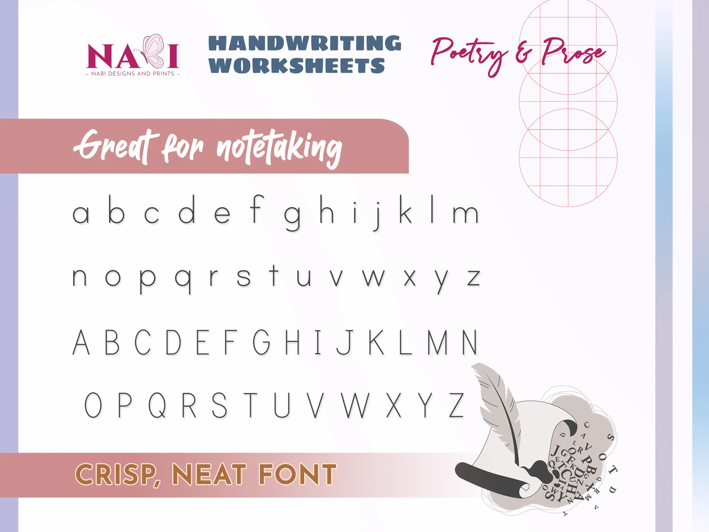 Handwriting worksheets with alphabet practice 