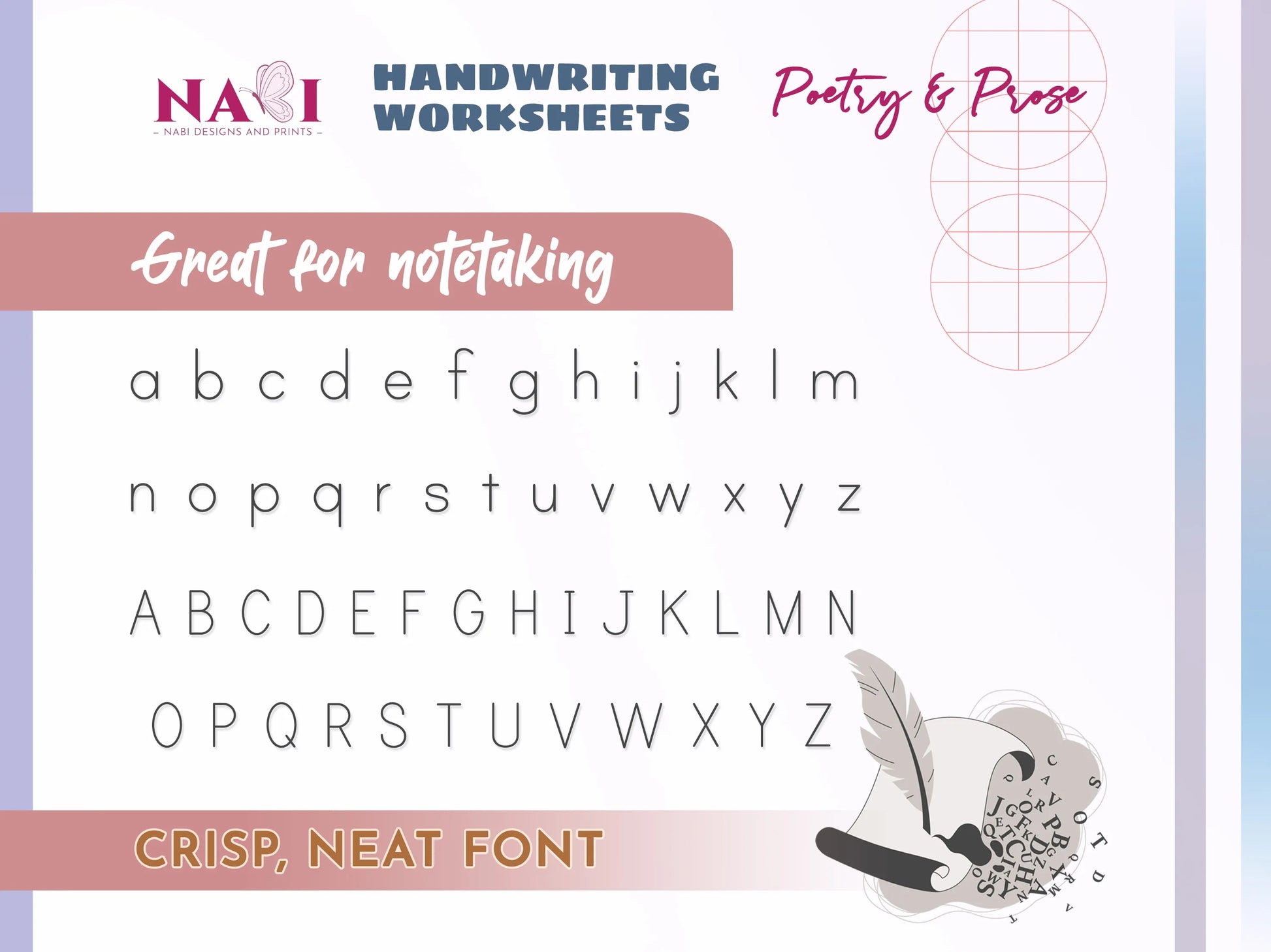 Handwriting worksheets with alphabet practice 