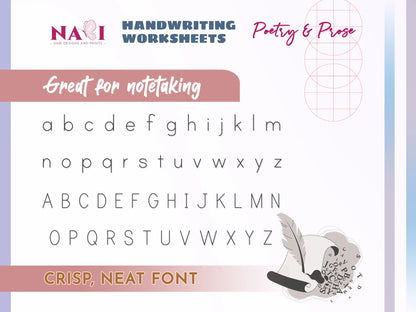 Handwriting worksheets with alphabet practice 