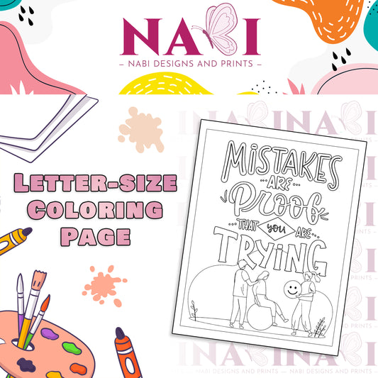 Letter size printable motivational quote coloring page for adults