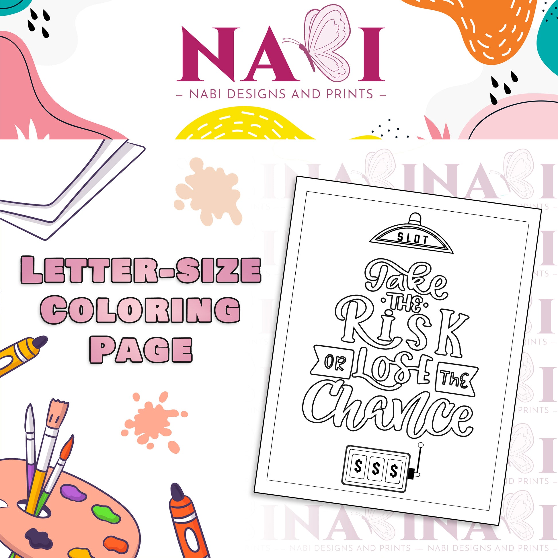 Letter size printable motivational quote coloring page for adults