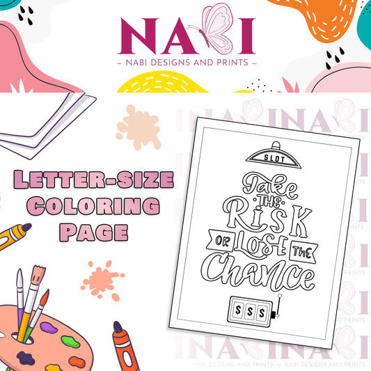 Letter size printable motivational quote coloring page for adults