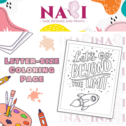 Letter size printable motivational quote coloring page for adults